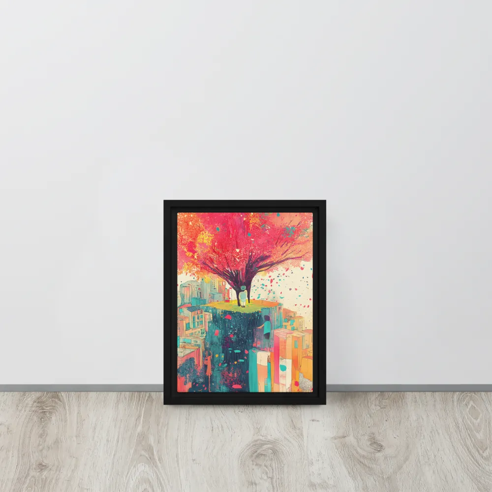 Whispers of Urban Dreams | Canvas with Black Frame | 9″×12″