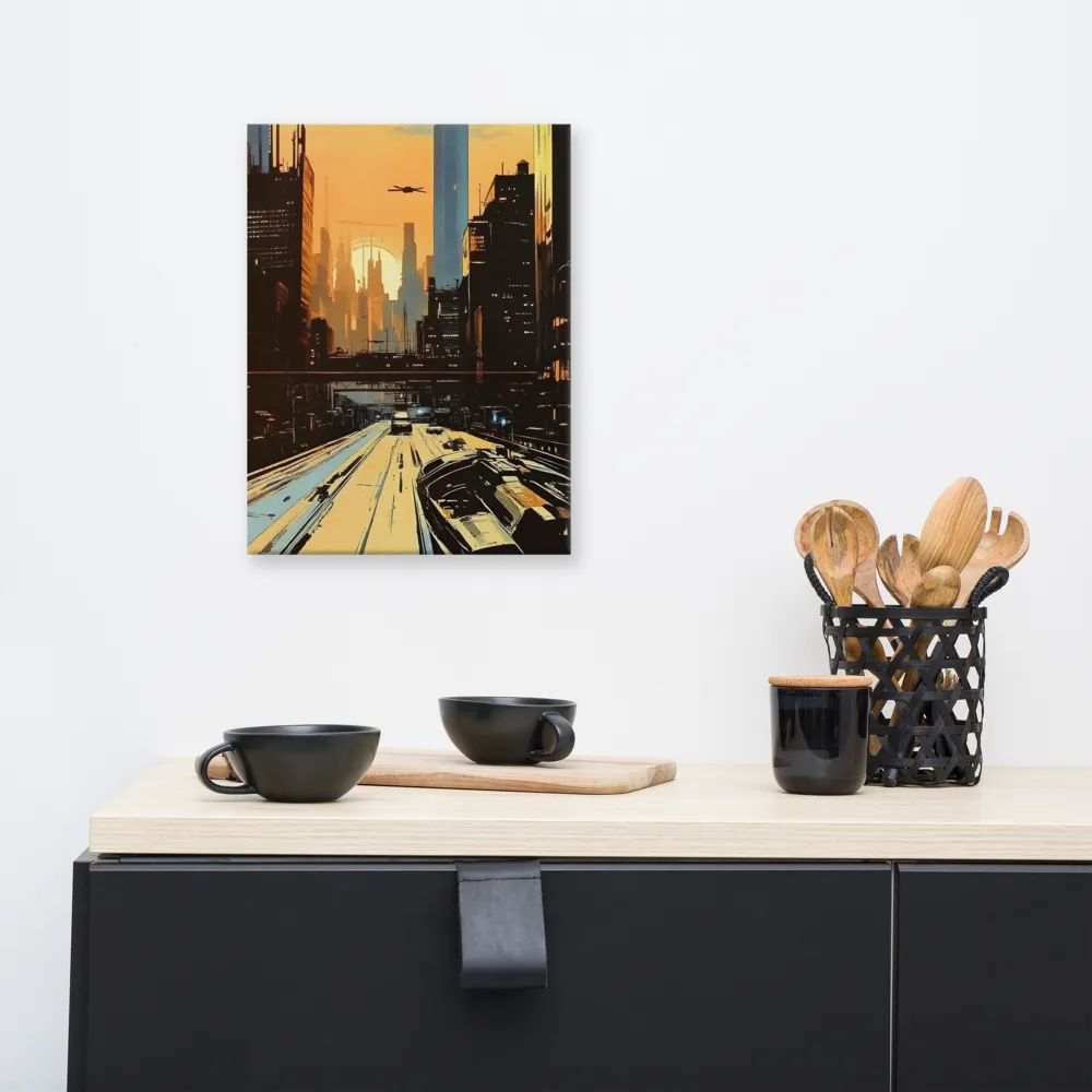 Metro Nexus: A Futuristic Cityscape | Canvas | 12″×16″