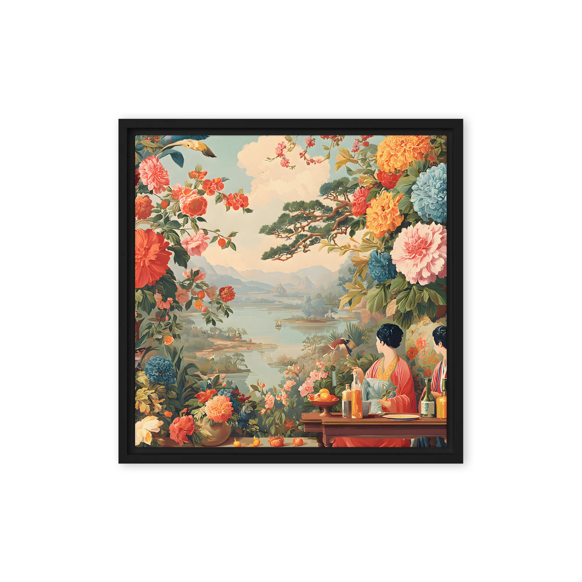 Terrace of Blossoms 
 Canvas with Black Frame