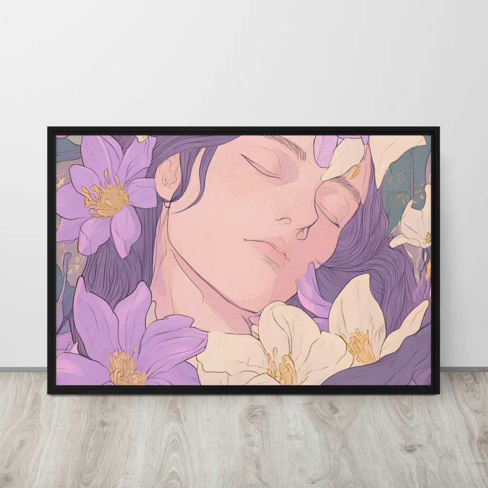 Harmony in Bloom | Canvas with Black Frame | 24″×36″