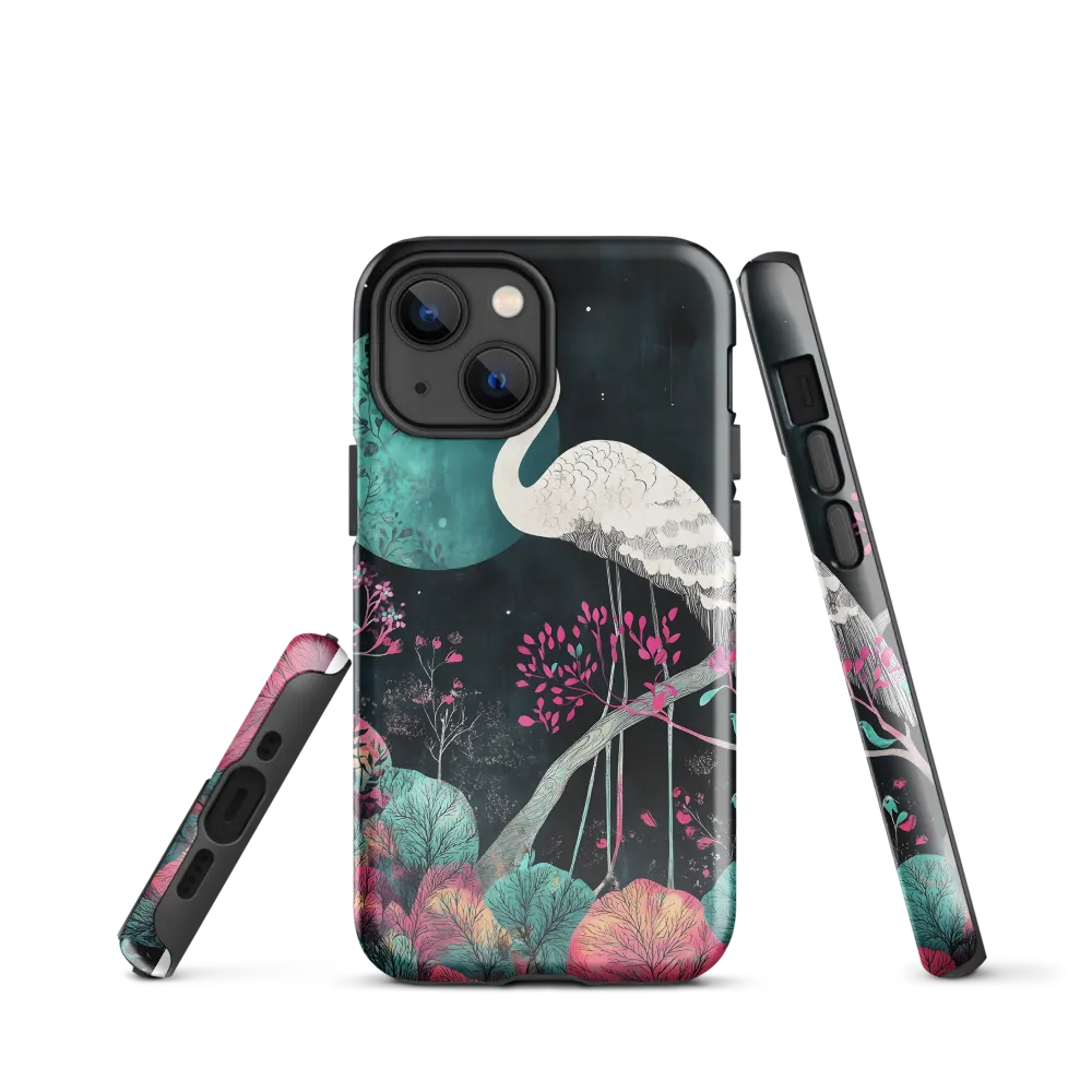 Ethereal Presence: Heron in a Floral Dreamscape