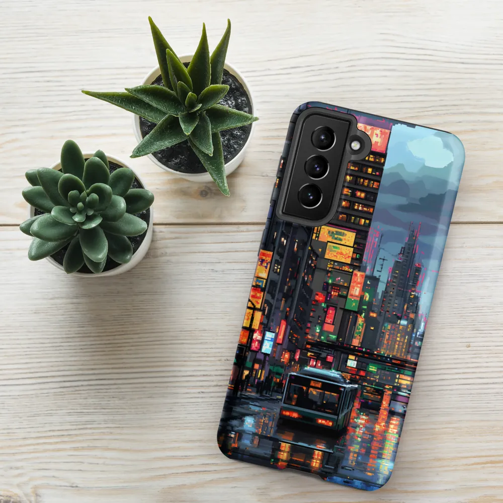 Neon Dreams: A Pixelated Urban Night