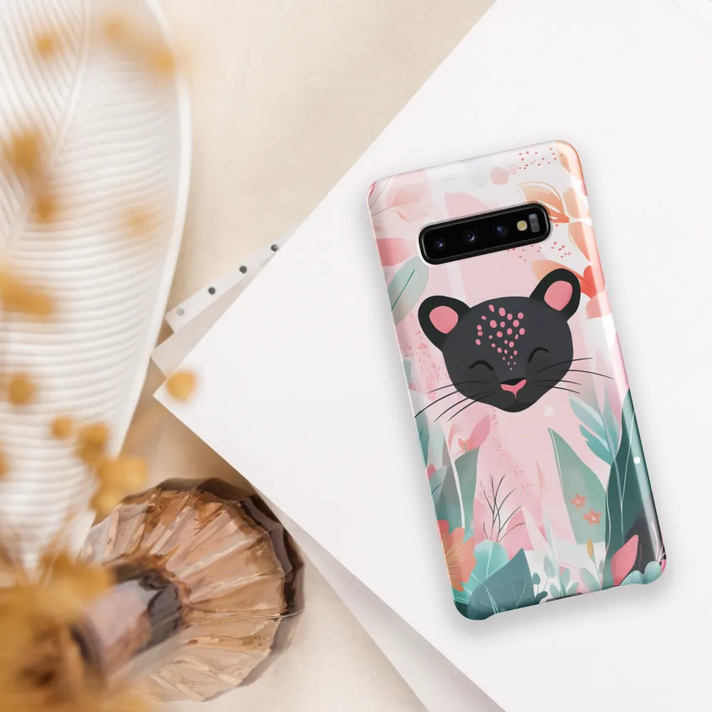 Whimsical Panther in Bloom | Phone Case |  S10 Plus | Snap Case | Glossy