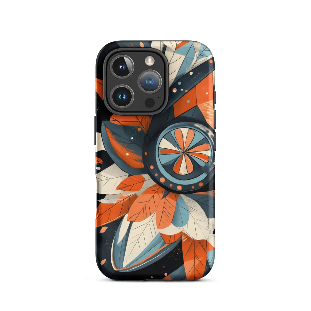 Floral Symphony in Orange and Teal