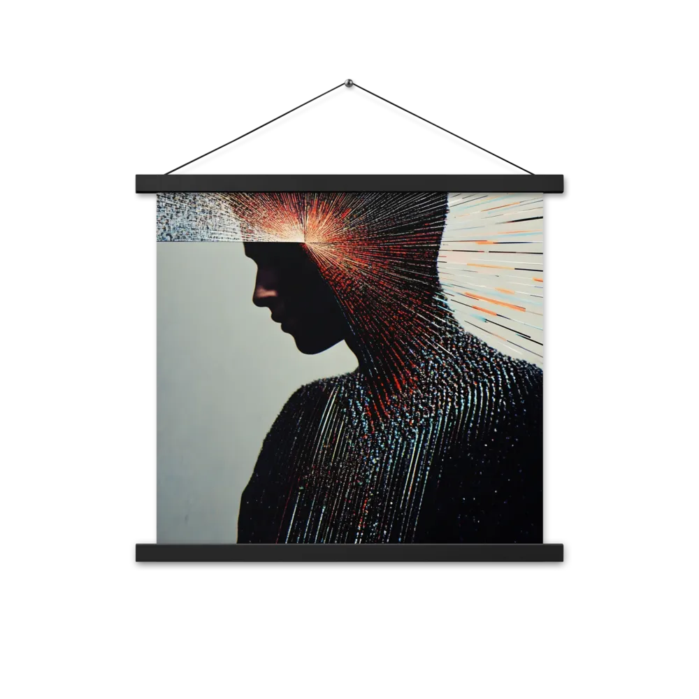 Radiant Reflection: An Abstract Journey of Thought | Poster With Black Wood Hanger | 18″×18″
