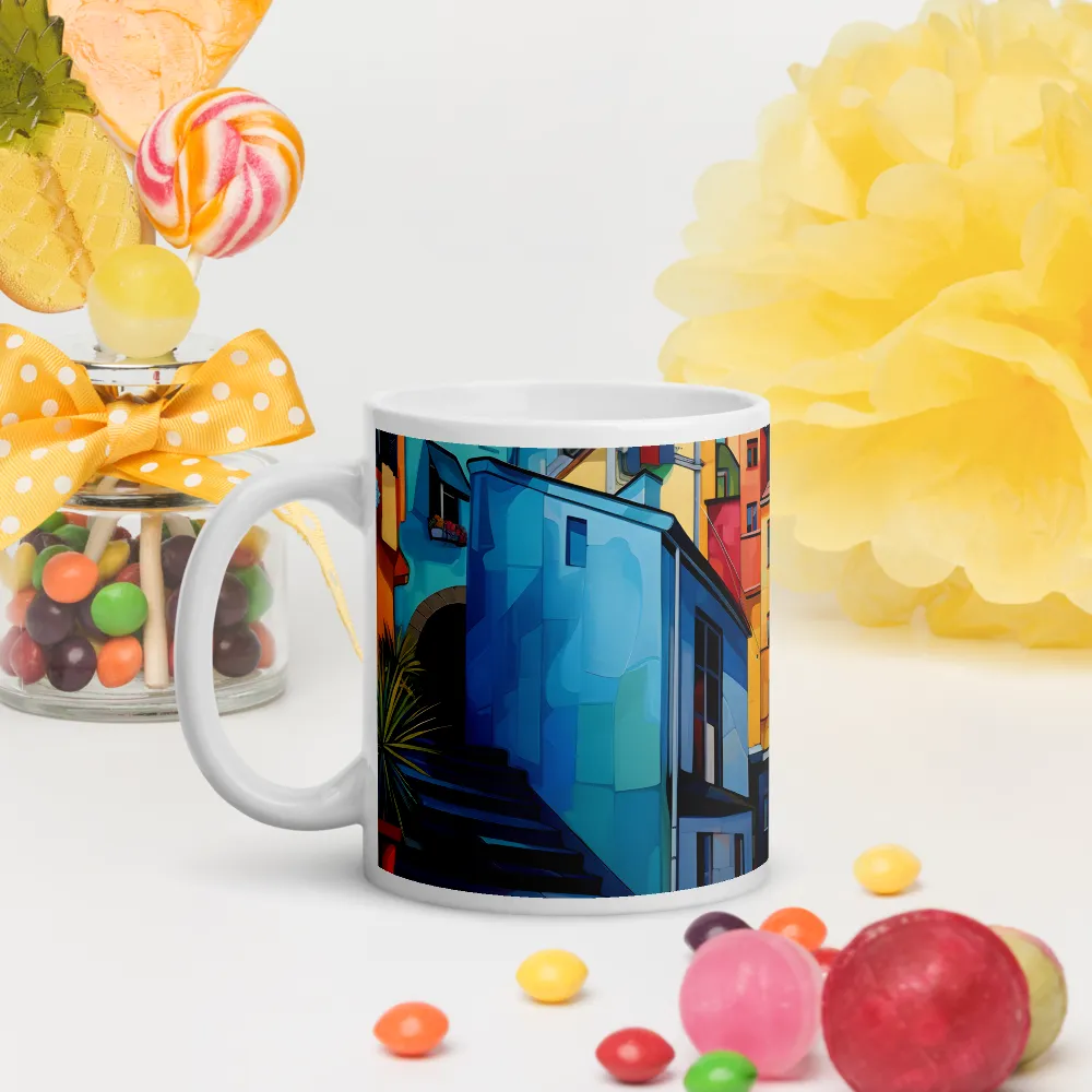 Vibrant Village: A Cubist Journey | Mugs | Multiple Sizes & Colors