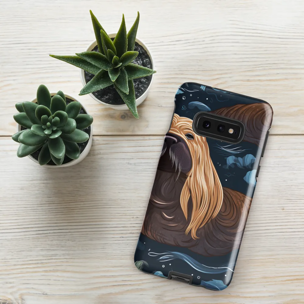 Whimsical Walruses in Deep Blue