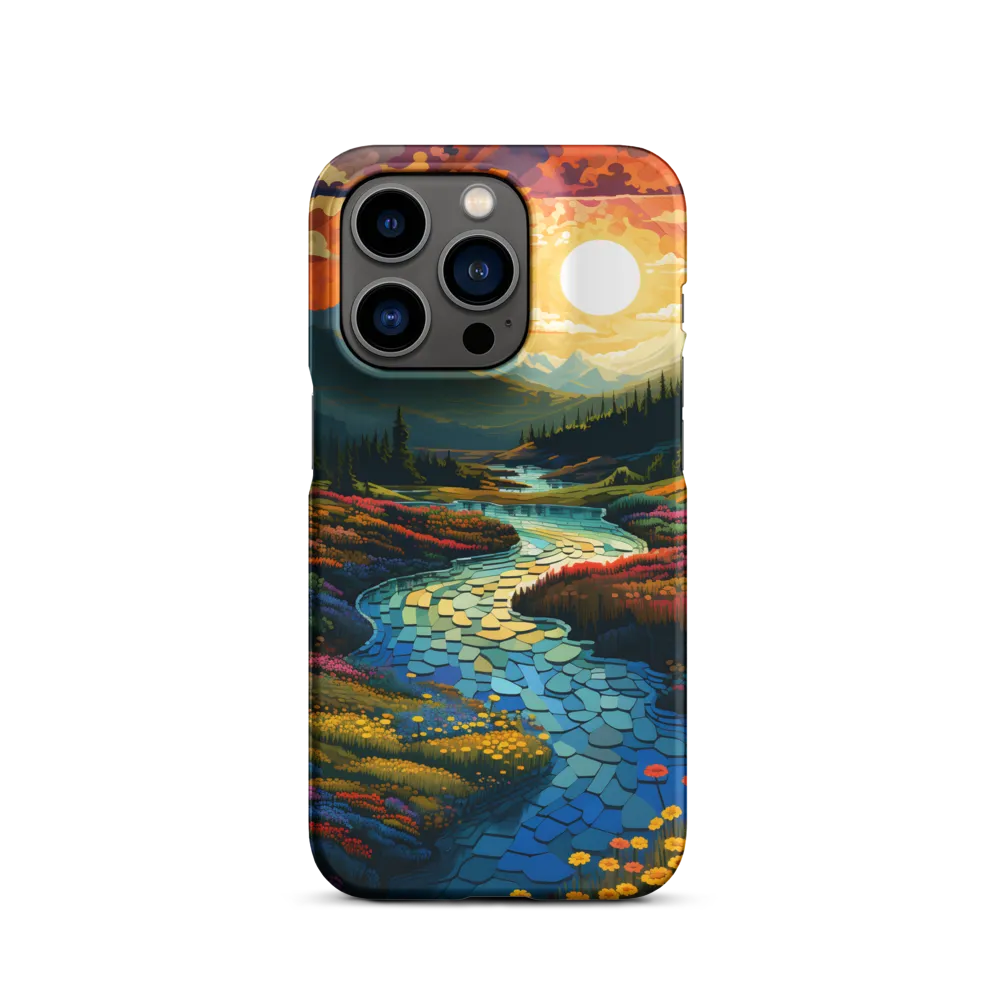 Serenity in Sunset: A Winding River's Embrace | Phone Case |  14 Pro | Snap Case | Matte