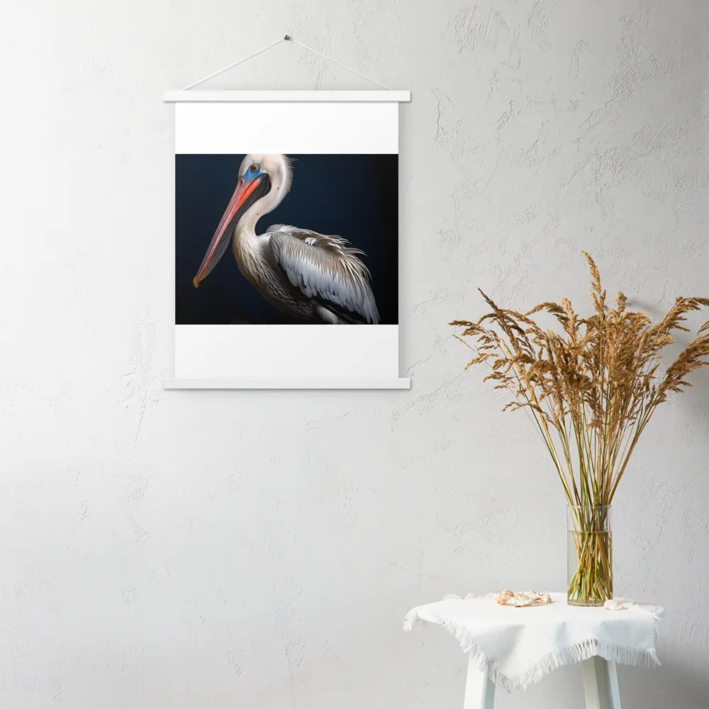 Majestic Pelican Portrait | Poster With White Wood Hanger | 18″×24″