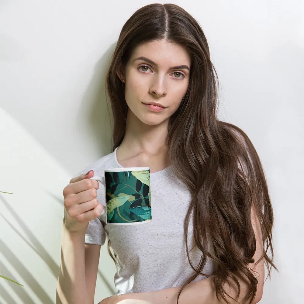 Whispers of Nature: Dragonflies in Harmony | Mug with White inside | 11 oz