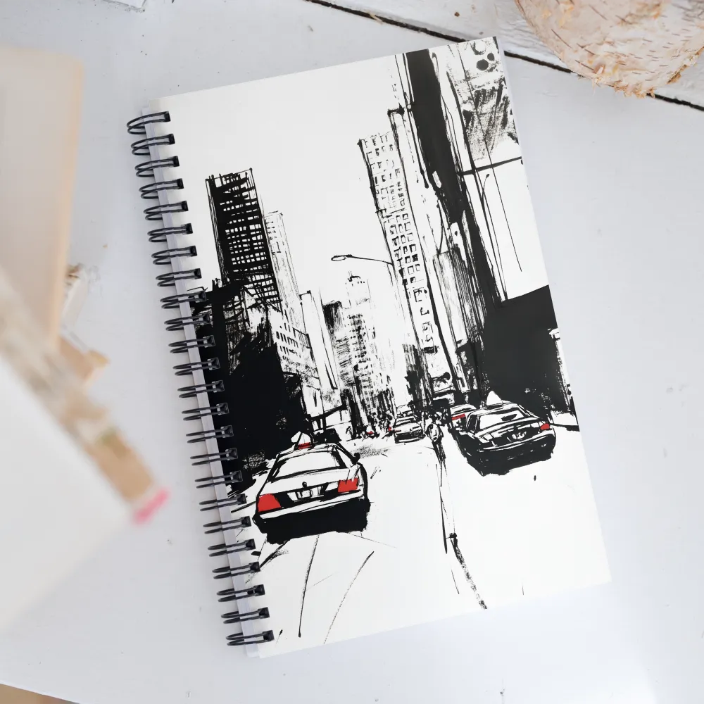 Urban Pulse: A Monochromatic Journey | Spiral Notebook