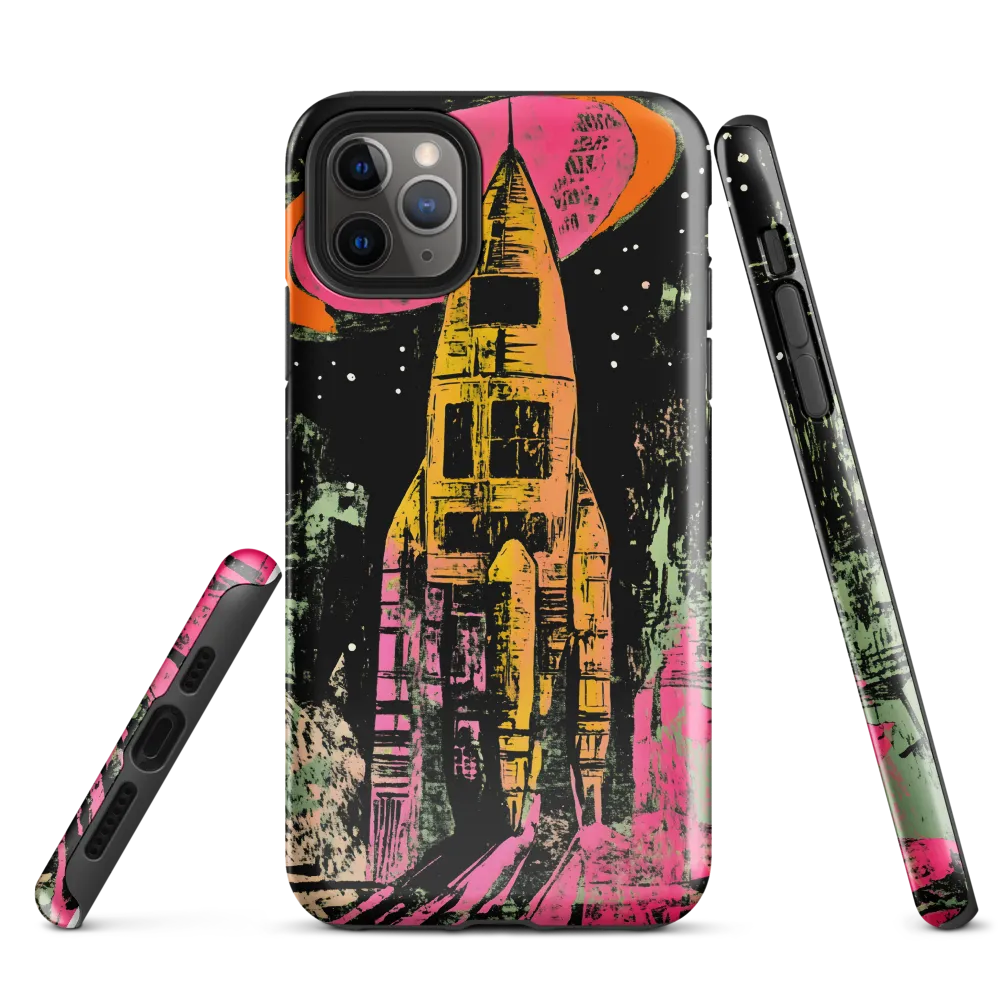 Cosmic Voyage: A Surreal Rocket Adventure | Phone Case |  11 Pro Max | Tough Case | Glossy