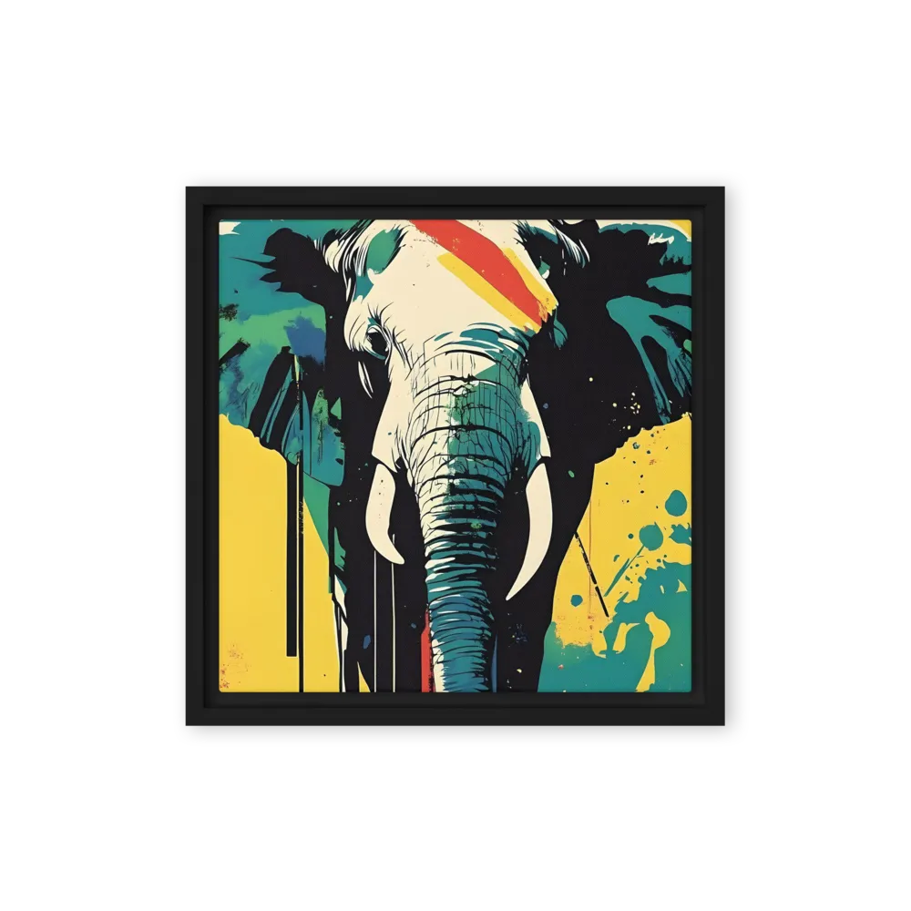 Elegance of the Wild: A Colorful Harmony | Canvas with Black Frame | 12″×12″