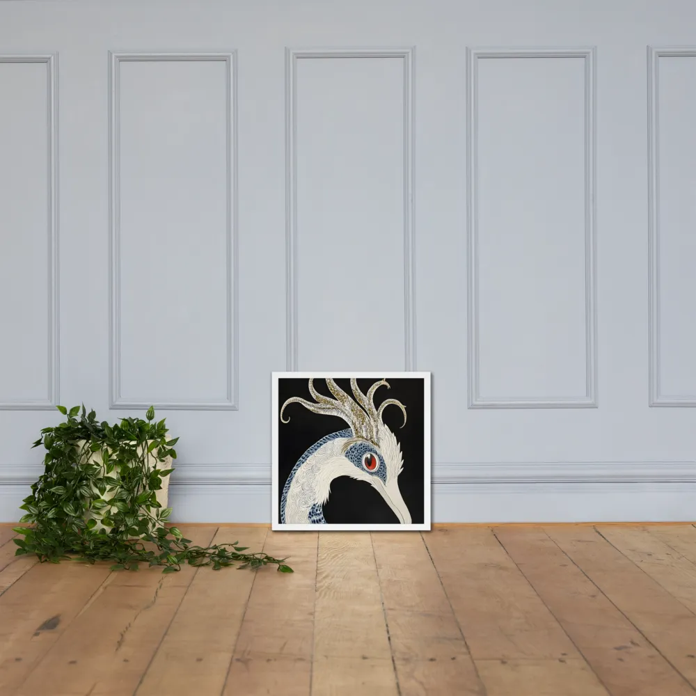 Elegance of the Majestic Peacock | Poster with White Frame | 18″×18″