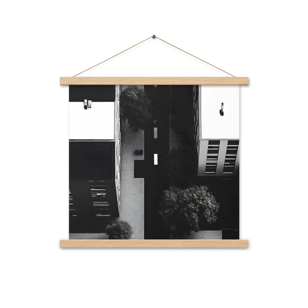 Urban Serenity from Above | Poster With Oak Wood Hanger | 18″×18″