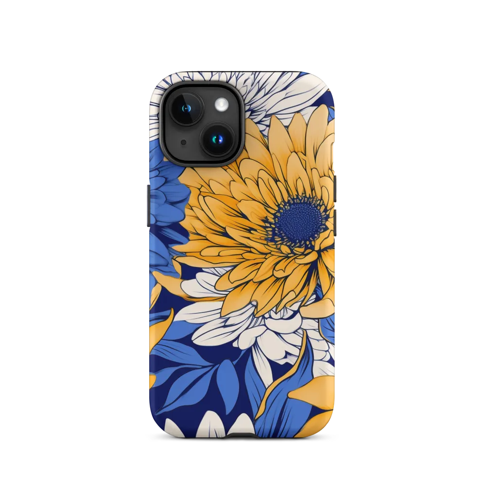 Floral Harmony in Blue and Yellow