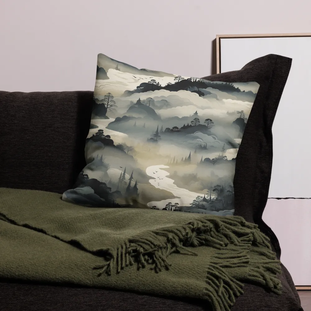 Whispers of the Misty Landscape | Pillow Case | 22″×22″