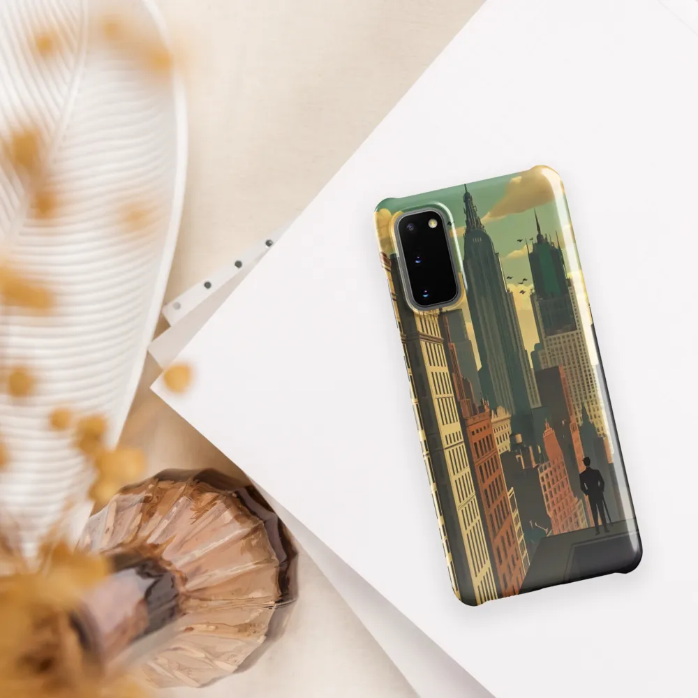 Urban Dreams: A Silhouette in Art Deco Cityscape