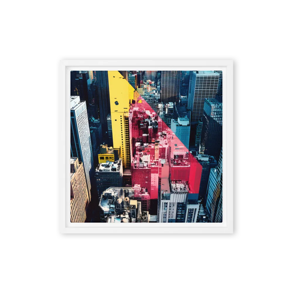Dynamic Urban Symphony | Canvas with White Frame | 12″×12″