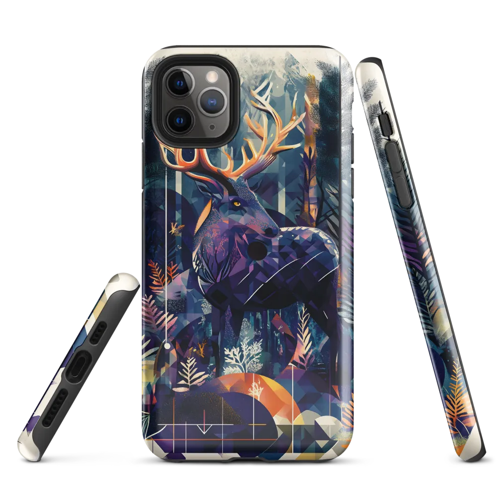 Majestic Serenity: A Geometric Forest Encounter | Phone Case |  11 Pro Max | Tough Case | Glossy