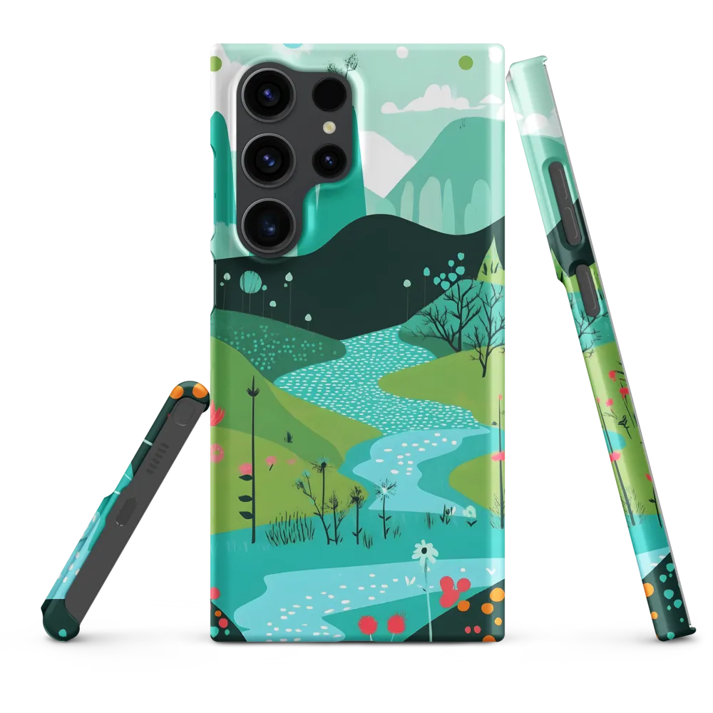 Whimsical River in a Lush Landscape