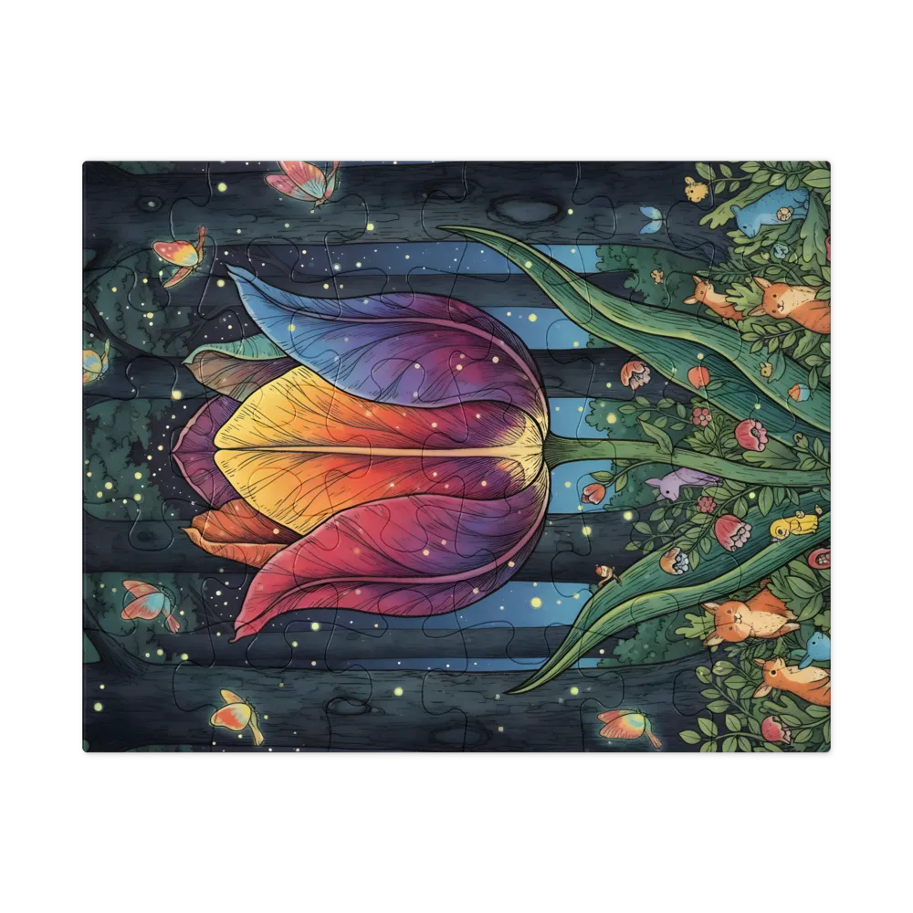 Enchanted Tulip 
 Jigsaw Puzzle in Tin Box