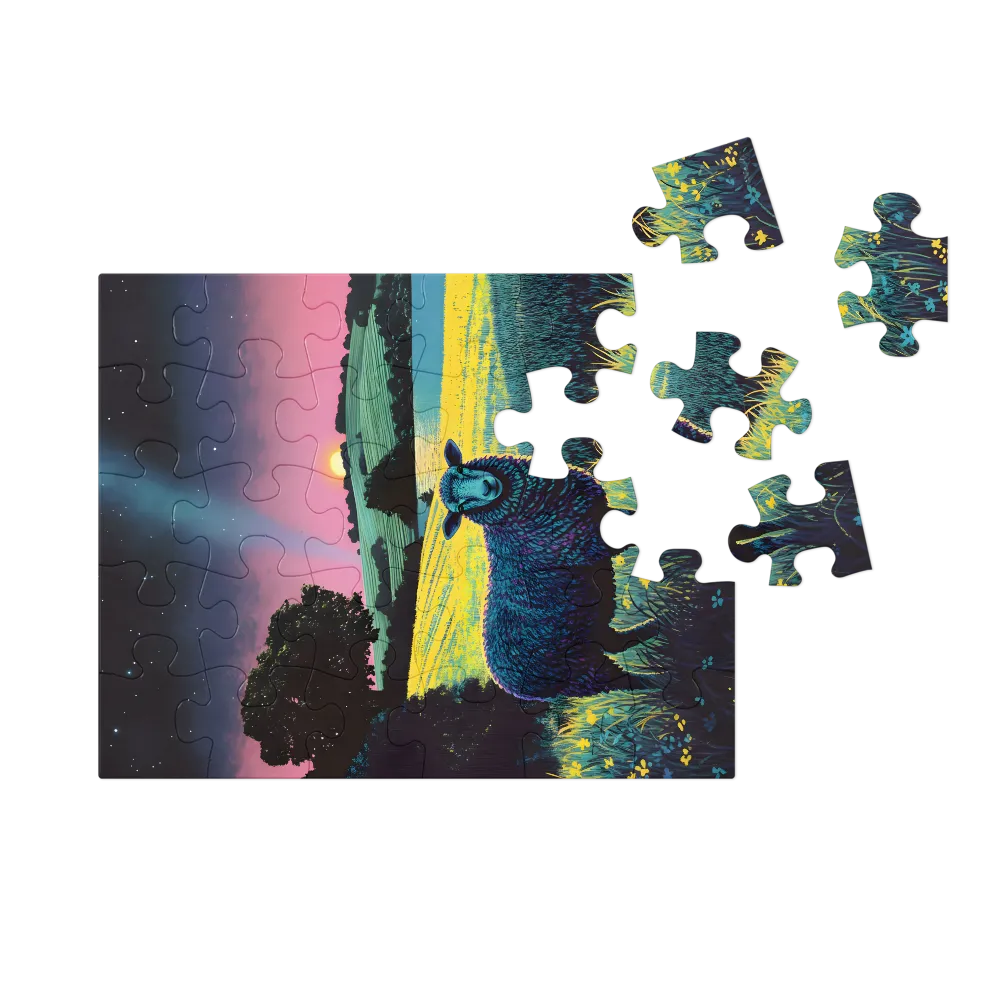Sheep at Nightfall 
 Jigsaw Puzzle in Tin Box