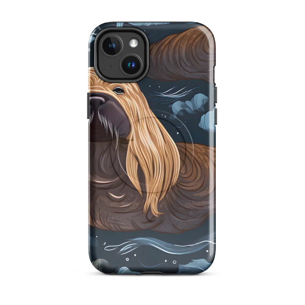 Whimsical Walruses in Deep Blue