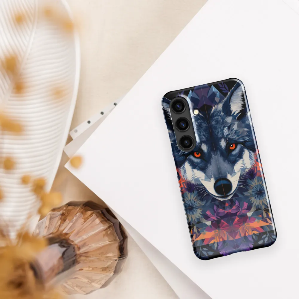 Mystical Wolf Amidst Floral Geometry