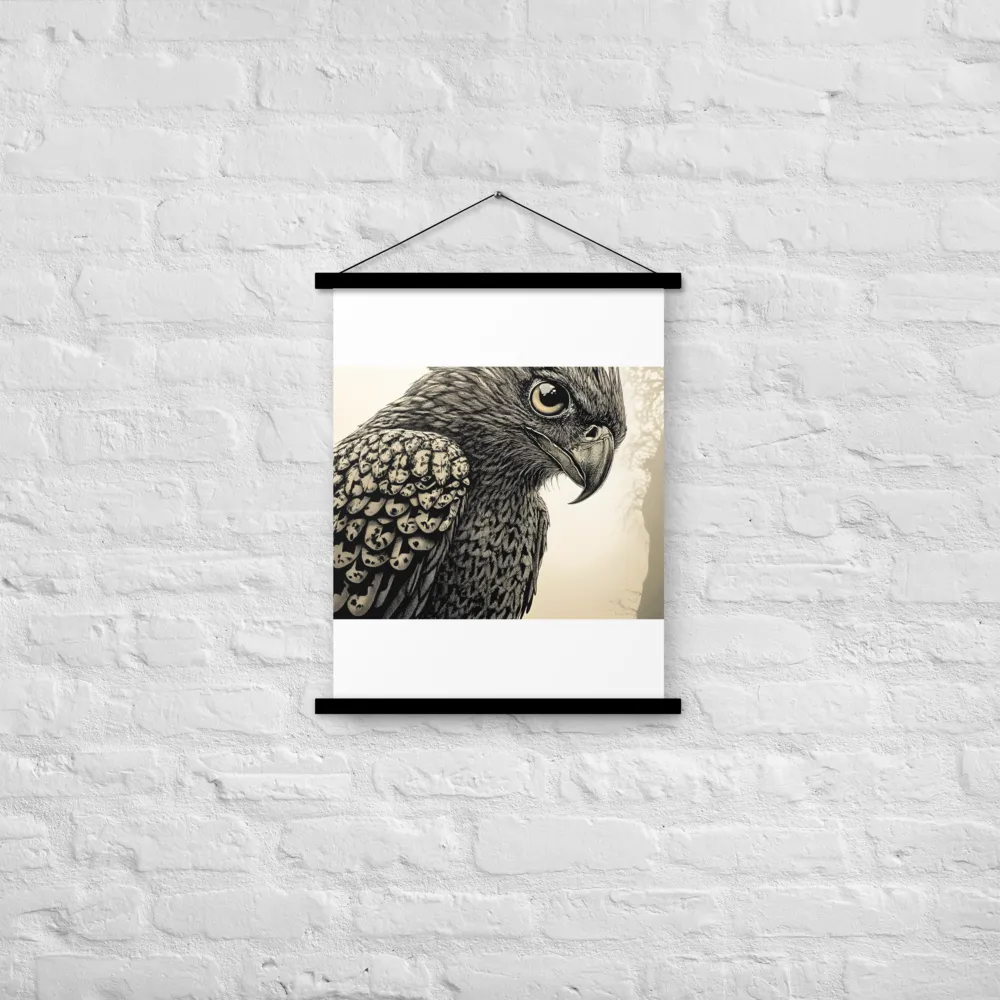 Majestic Owl in Detail | Poster With Black Wood Hanger | 18″×24″