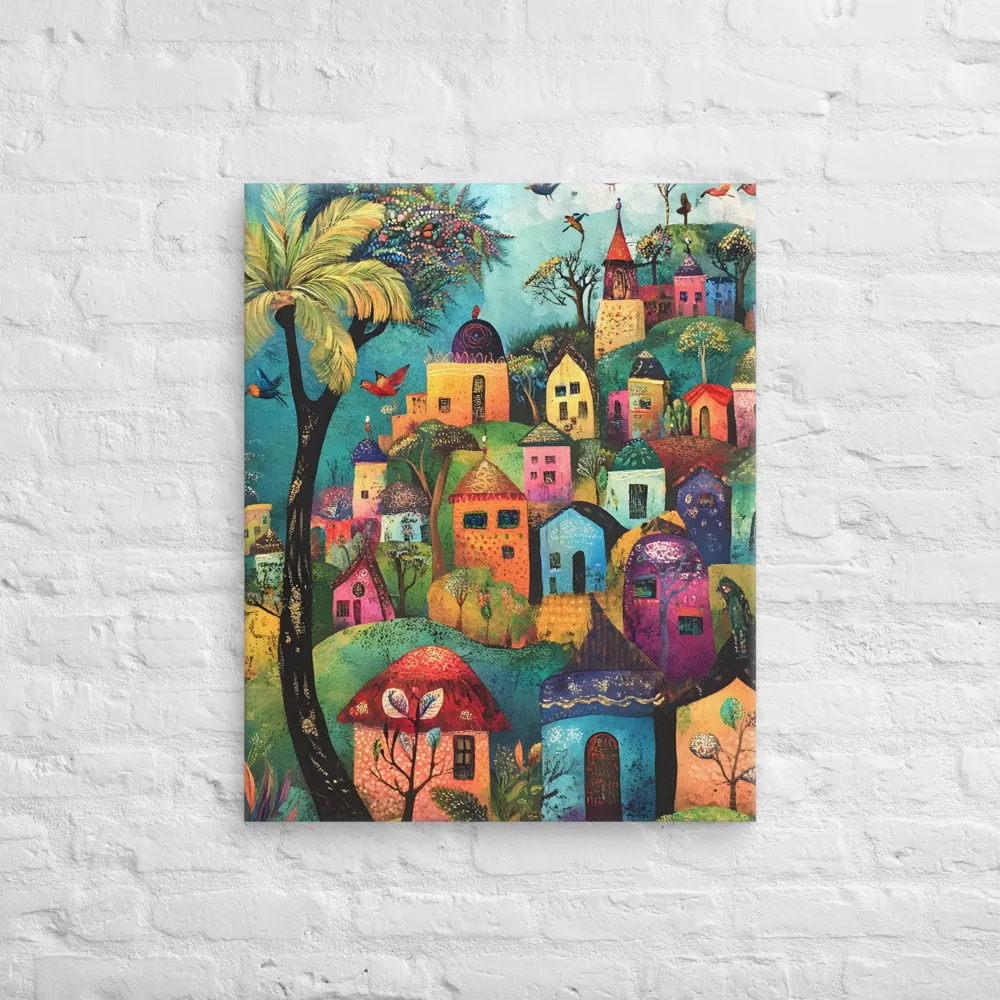 Whimsical Village Harmony | Canvas | 24″×30″