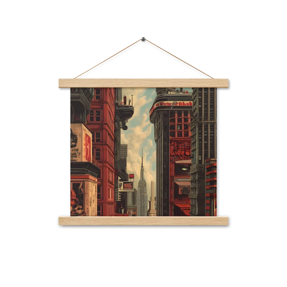 A Glimpse of Tomorrow: Urban Ambition | Poster With Oak Wood Hanger | 14″×14″