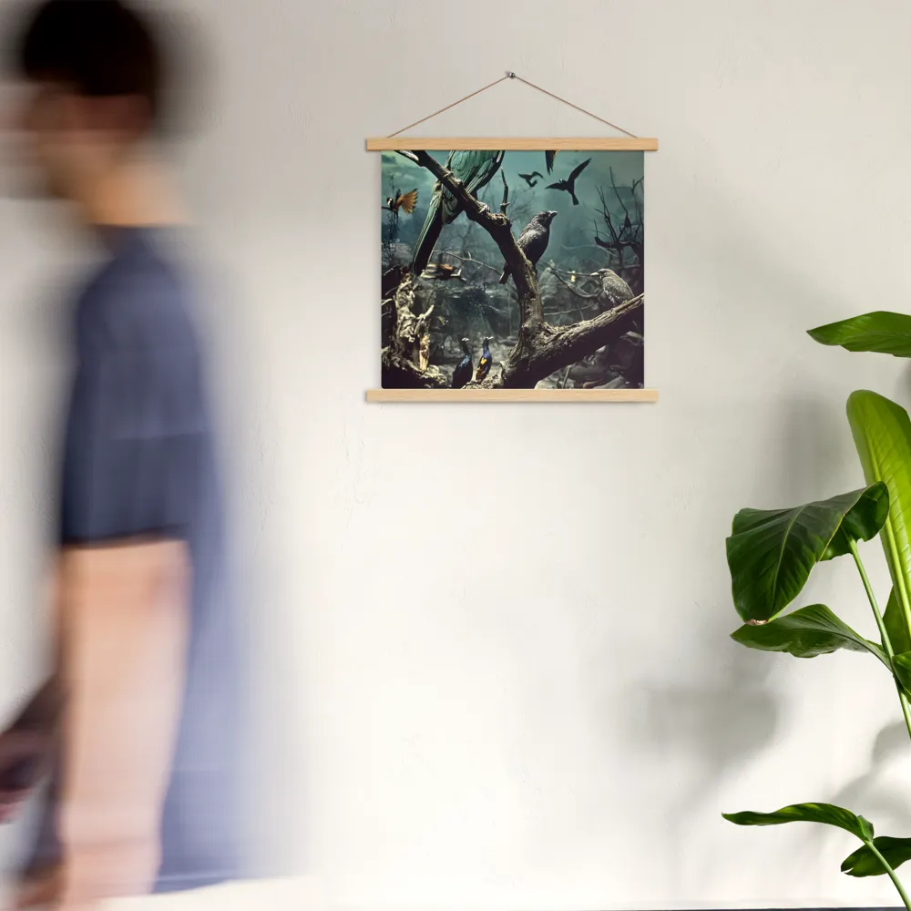 Whispers of the Avian Realm | Poster With Oak Wood Hanger | 18″×18″