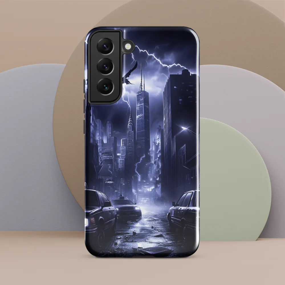 Stormy Cityscape: Shadows of the Night | Phone Case |  S22 Plus | Tough Case | Glossy