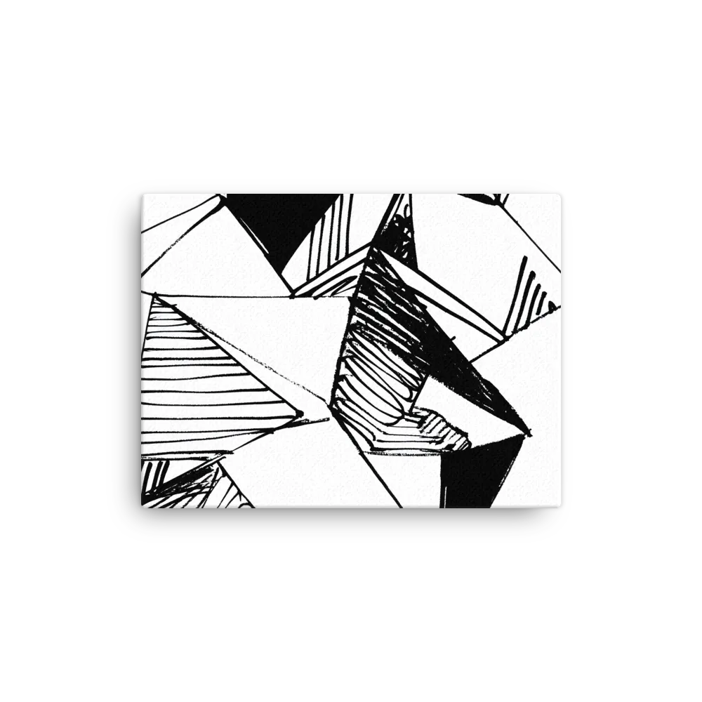 Dynamic Geometry in Ink | Thin Canvas | 12″×16″