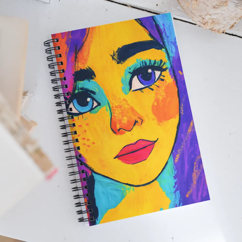 Vibrant Portrait: A Pop Art Exploration | Spiral Notebook