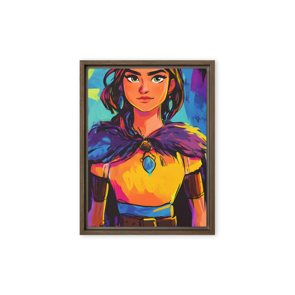 Guardian of Colors | Canvas with Brown Frame | 9″×12″