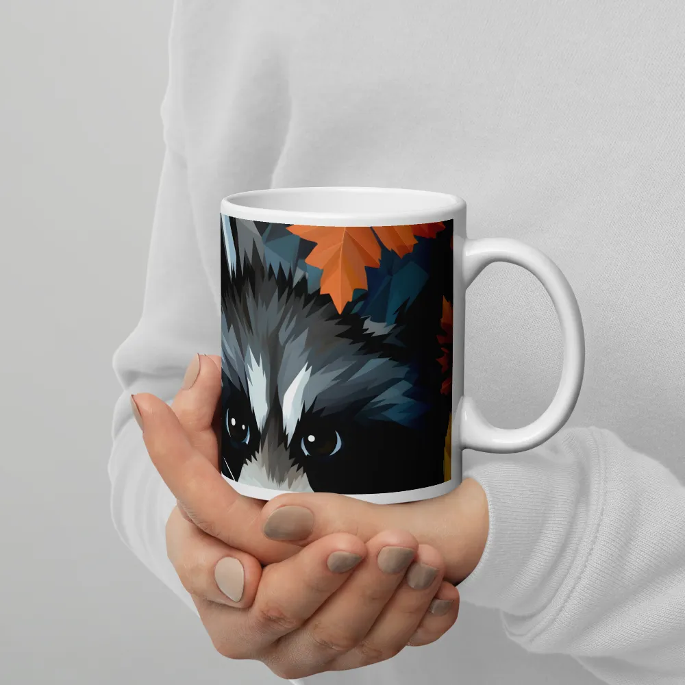 Whispers of Autumn: The Raccoon's Gaze | Mugs | Multiple Sizes & Colors