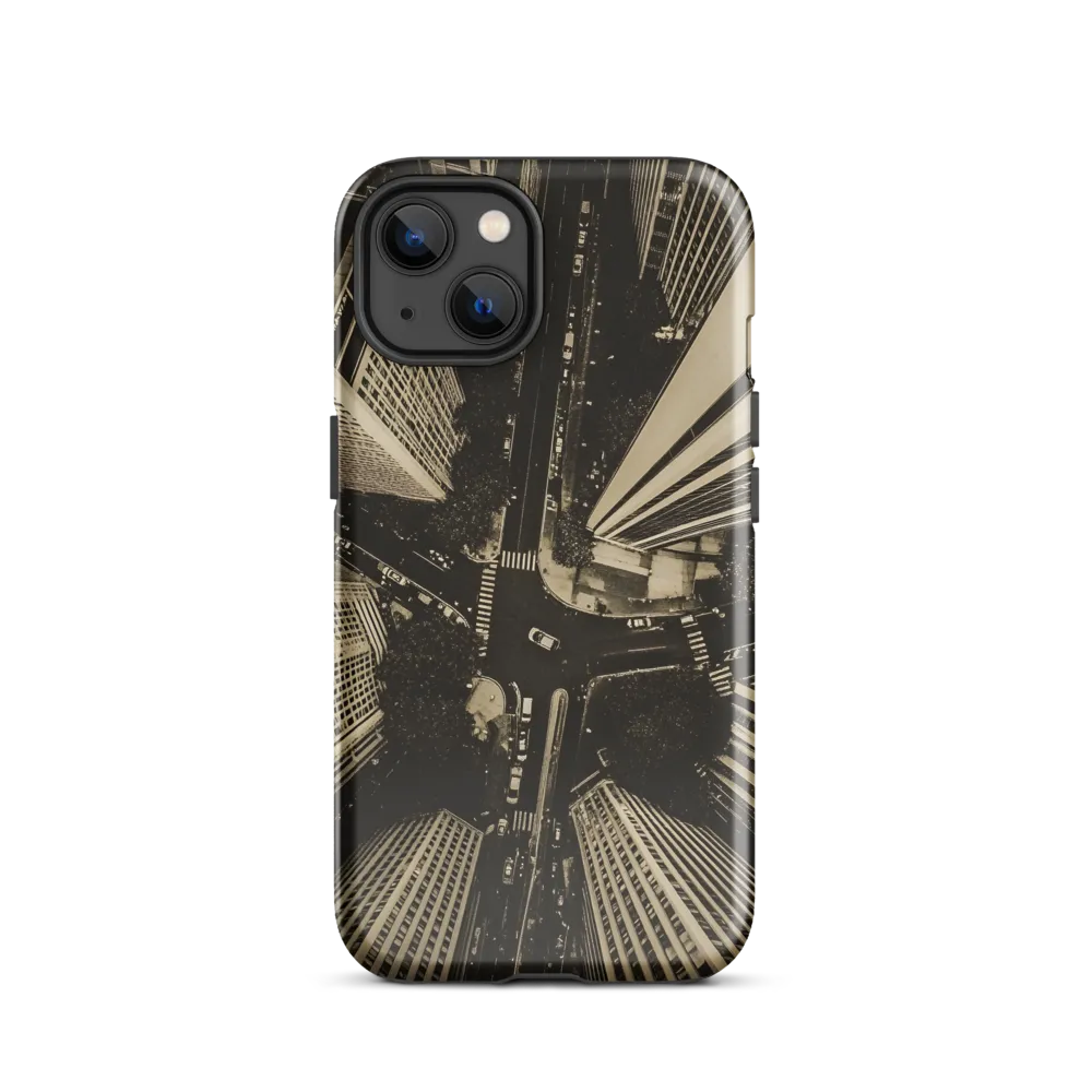 Urban Symphony: Aerial Perspective of City Life | Phone Case |  13 | Tough Case | Glossy