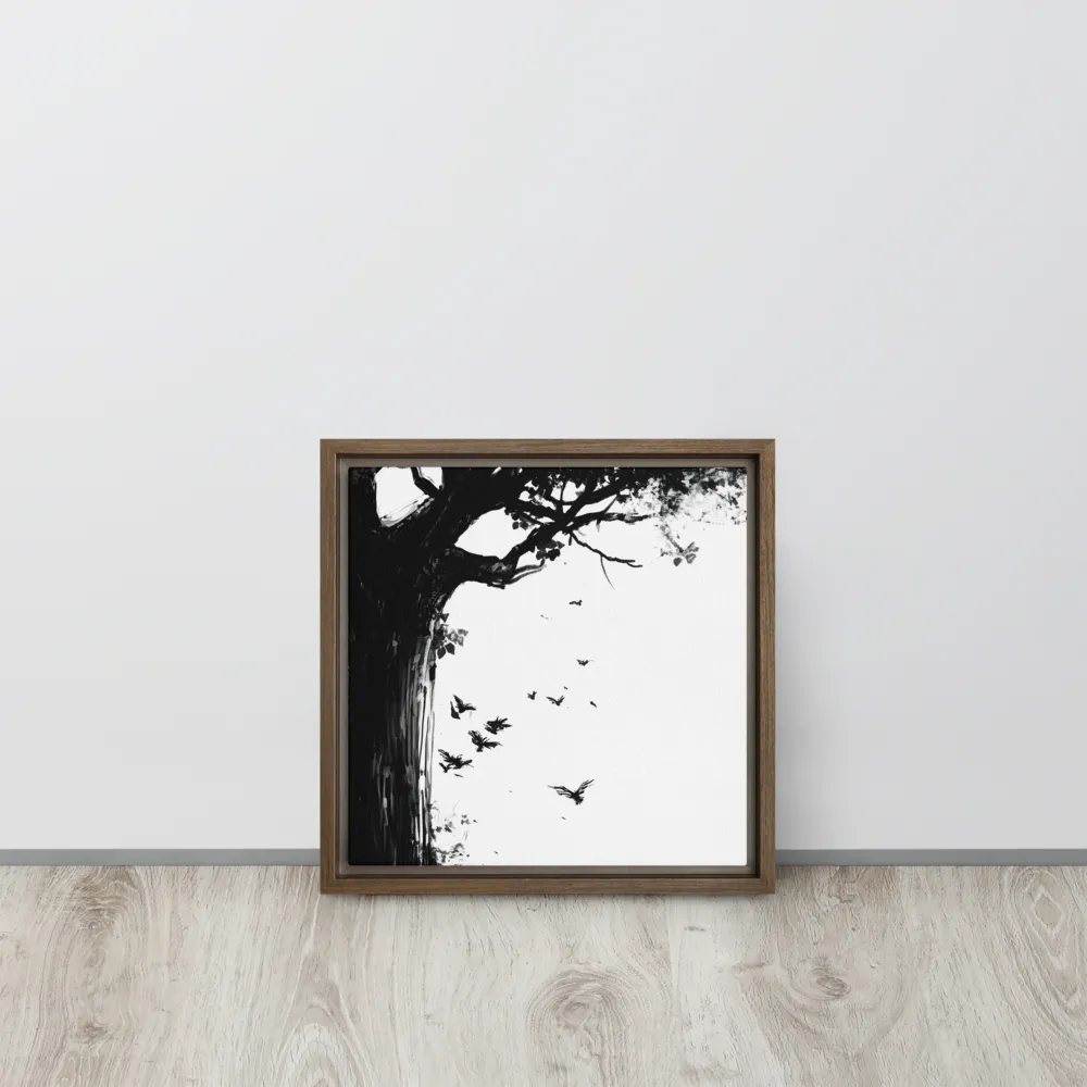 Whispers of Nature | Canvas with Brown Frame | 12″×12″