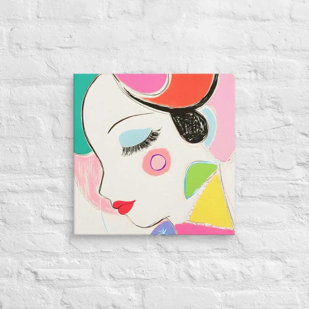 Whimsical Portrait in Colorful Abstraction | Canvas | 18″×18″