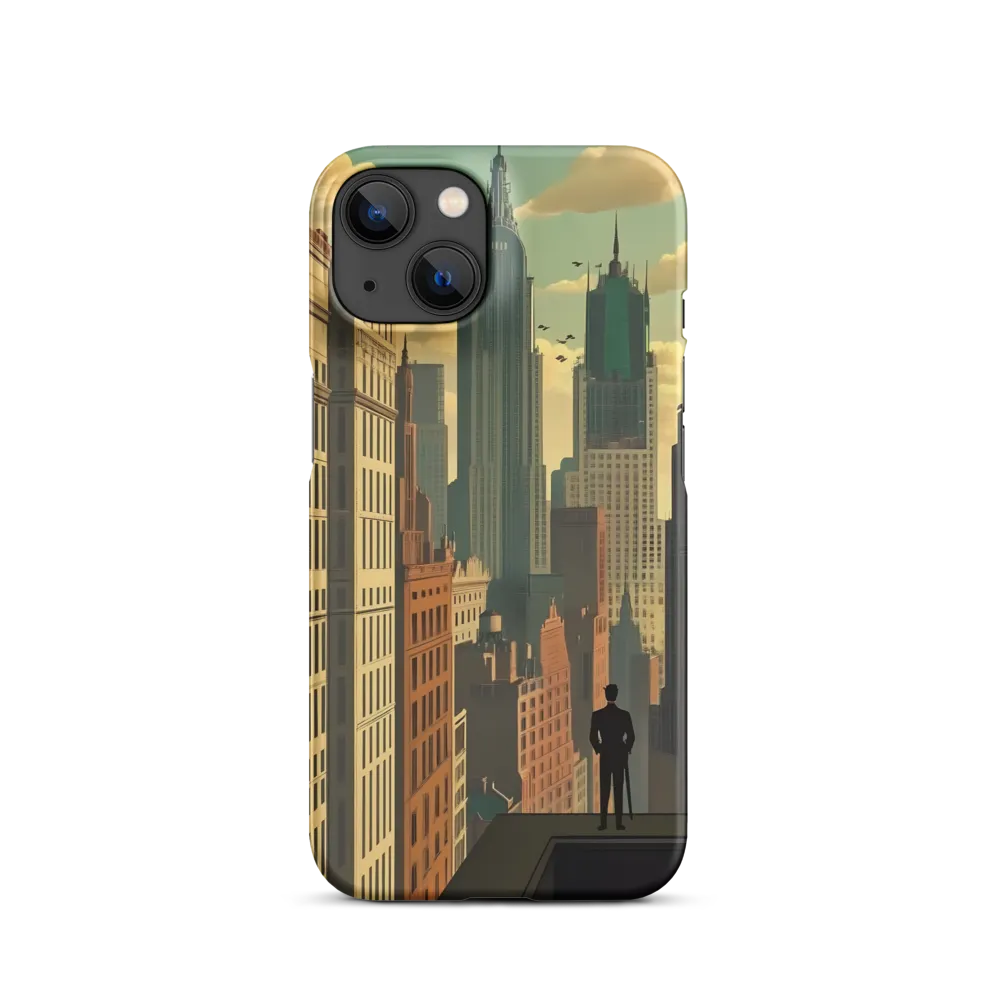 Urban Dreams: A Silhouette in Art Deco Cityscape