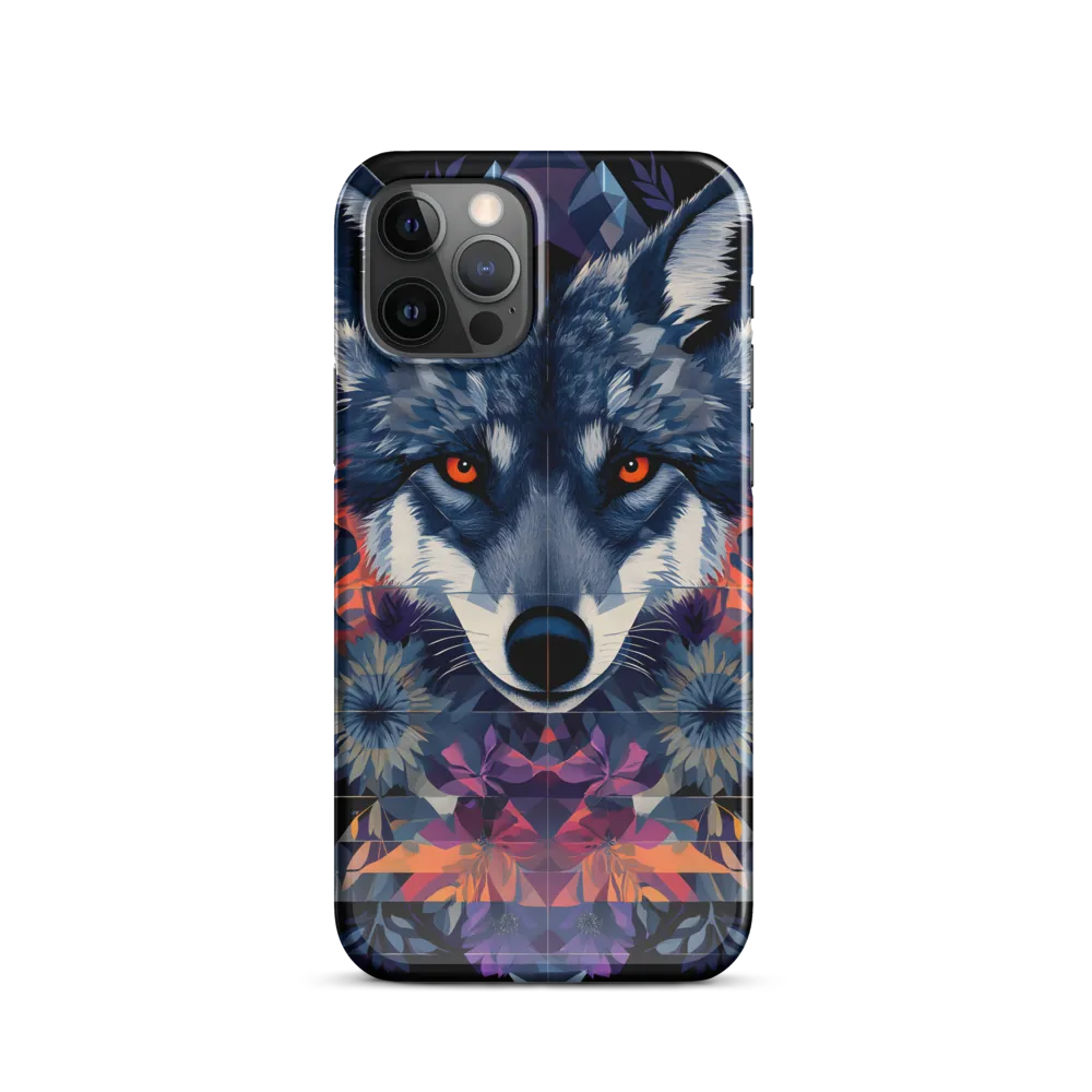 Mystical Wolf Amidst Floral Geometry