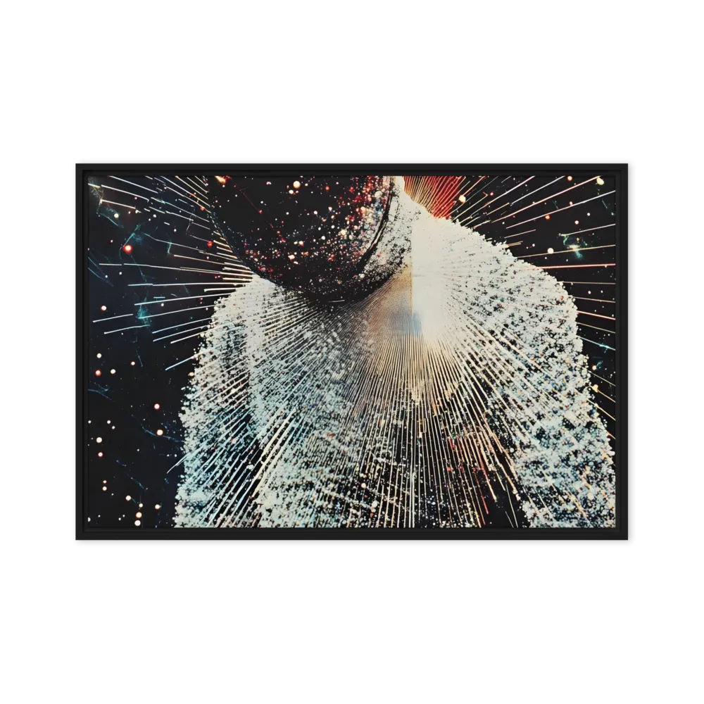Ethereal Astronaut: A Journey Through the Cosmos | Canvas with Black Frame | 20″×30″