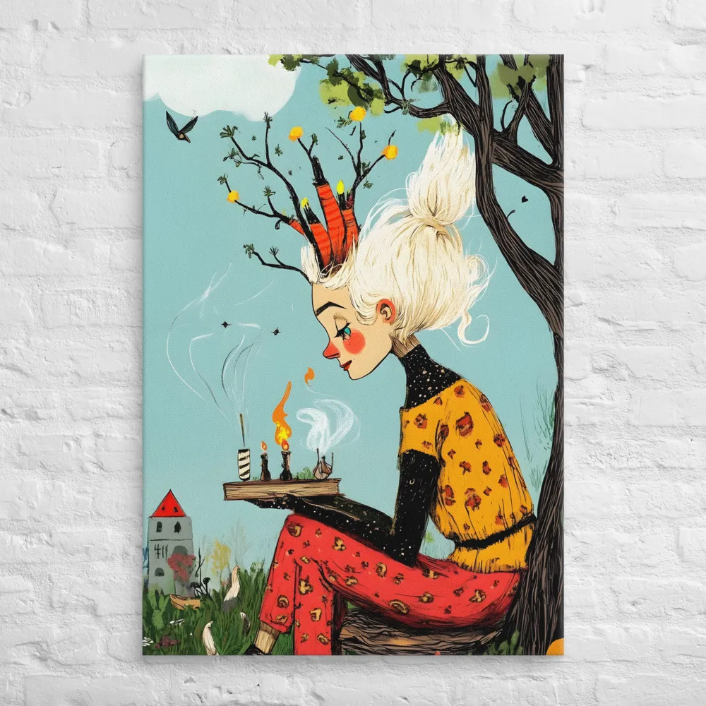 Whimsical Nature Girl | Canvas | 28″×40″