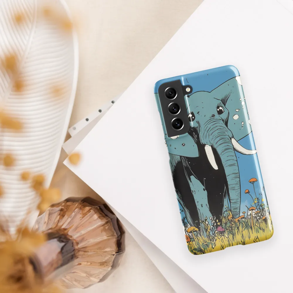 Whimsical Blue Elephant in Bloom