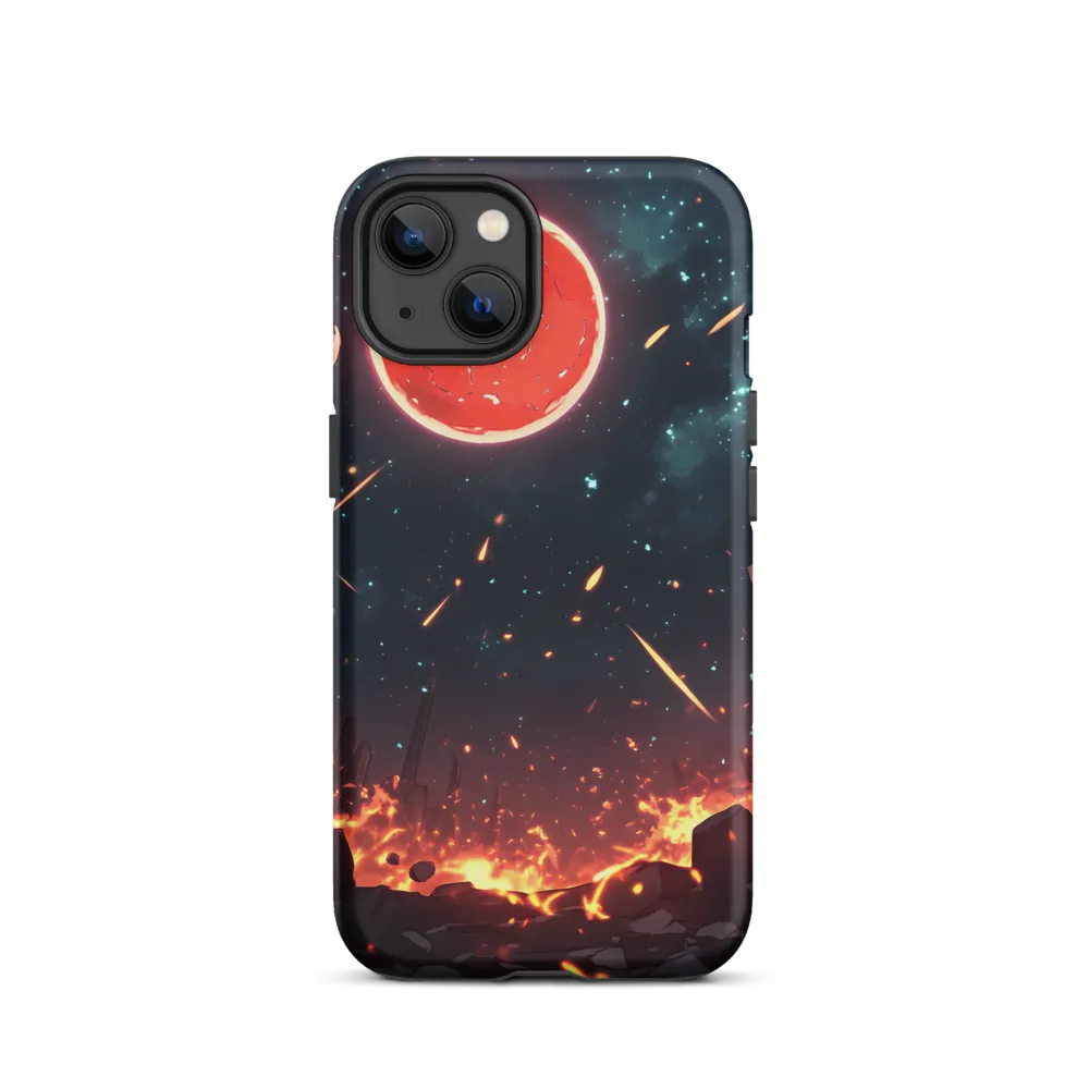 Crimson Orb Above a Molten Wasteland