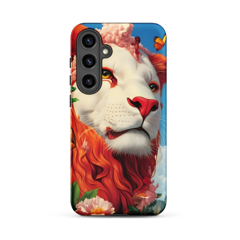 Majestic Lion Amidst Floral Splendor