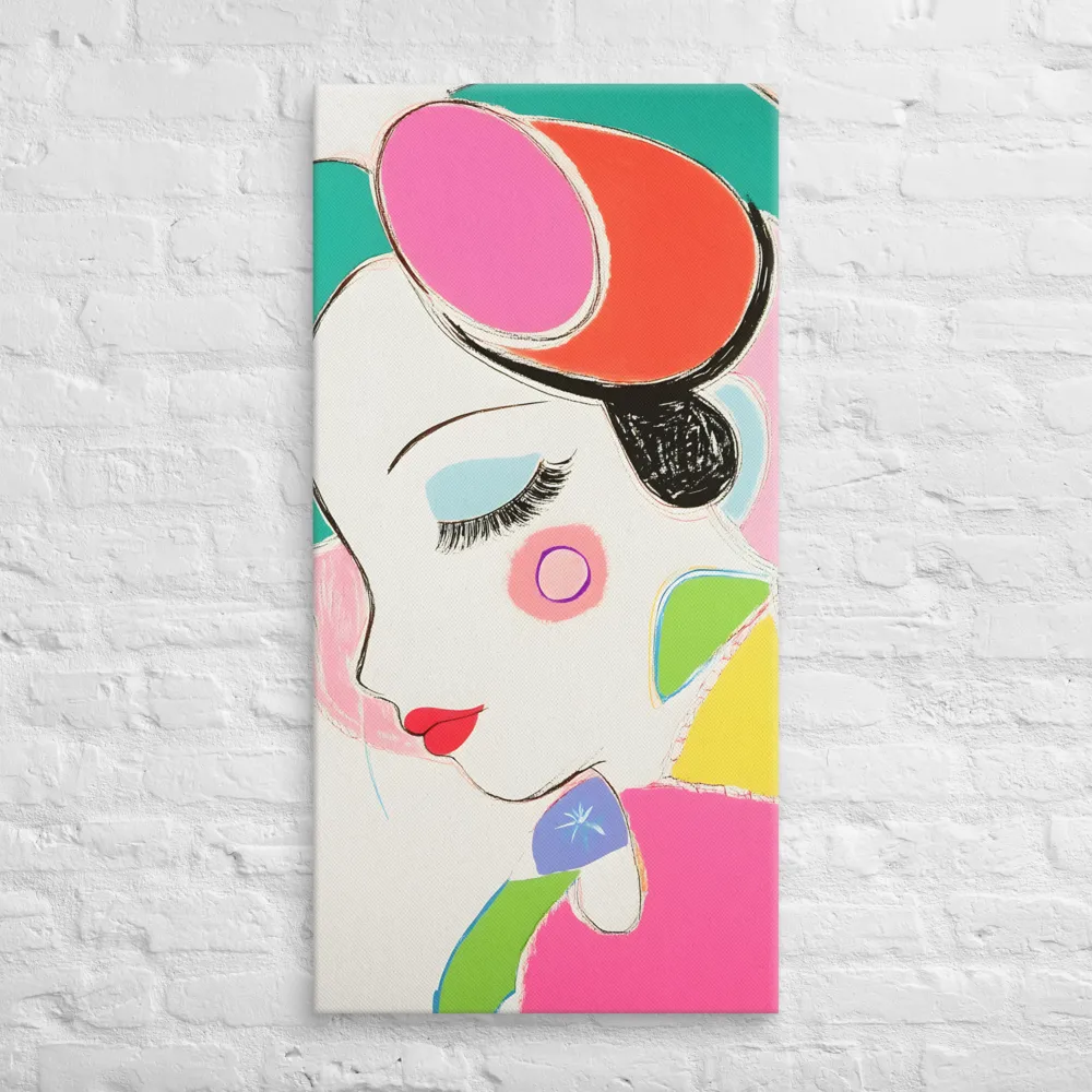 Whimsical Portrait in Colorful Abstraction | Canvas | 20″×40″
