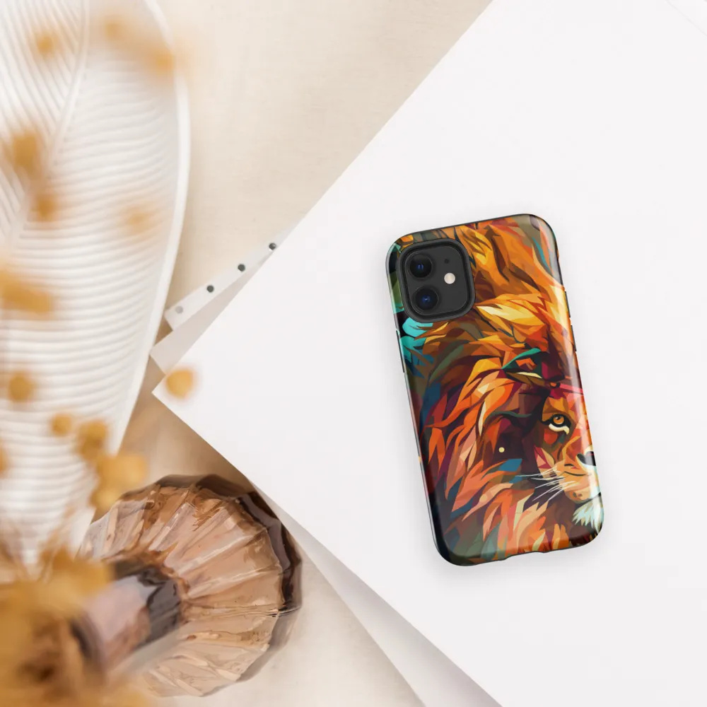 Majestic Gaze: The Polygonal Lion